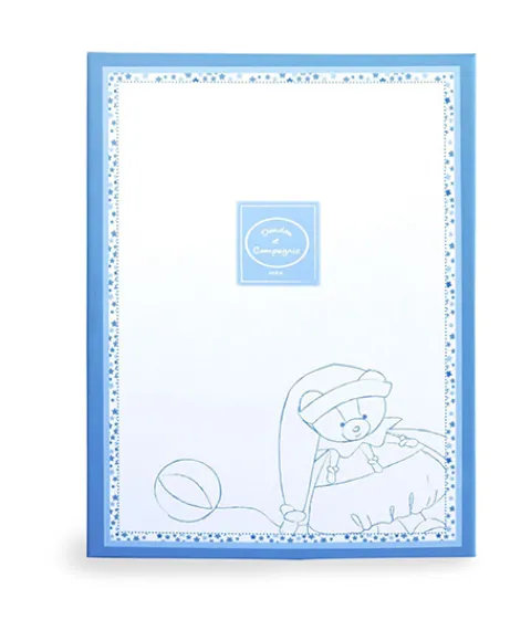 Doudou et Compagnie Doudou plat ours Petit chou - Bleu - 27 cm