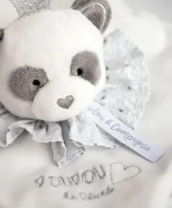 Doudou et Compagnie Doudou plat Panda gris - Attrape-rêves - 20 cm