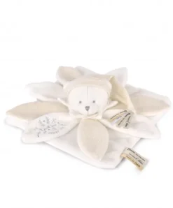Doudou et Compagnie Doudou plat pétales Ours Blanc - 25 cm - Collection Anniversaire
