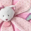 Doudou et Compagnie Doudou pétales Chat rose- Attrape-rêves - 26 cm