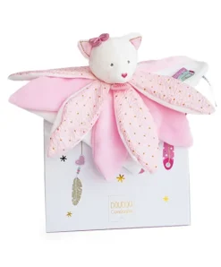Doudou et Compagnie Doudou pétales Chat rose- Attrape-rêves - 26 cm