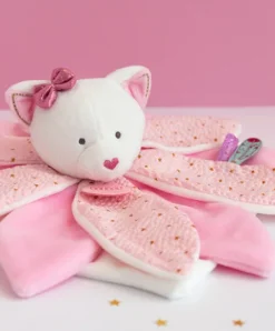 Doudou et Compagnie Doudou pétales Chat rose- Attrape-rêves - 26 cm