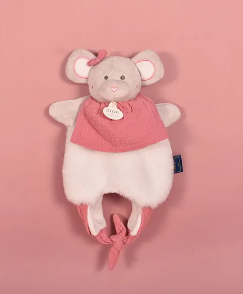 Doudou et Compagnie Doudou Souris marionnette - Petit sac - Amusette 3 EN 1