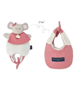Doudou et Compagnie Doudou Souris marionnette - Petit sac - Amusette 3 EN 1