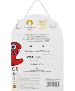 Doudou et Compagnie Hochet mascotte jeux olympiques 2024 avec anneau en bois - 17 cm