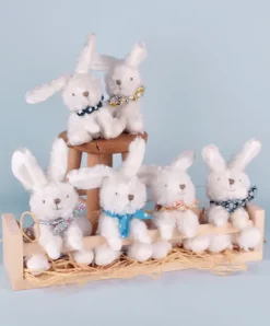 Doudou et Compagnie Lapin blanc avec chouchou -12 cm - Modèle aléatoire