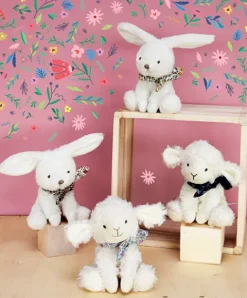 Doudou et Compagnie Lapin blanc avec chouchou -12 cm - Modèle aléatoire