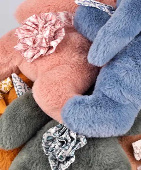 Doudou et Compagnie Lapin DOUDOU® - Peluche lapin Rose poudré - 25 cm