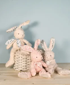 Doudou et Compagnie Lapin peluche gris en coton Bio 25 cm