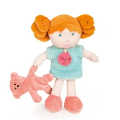 Doudou et Compagnie Ma première poupée douce Verte - Mlle menthe - 21 cm