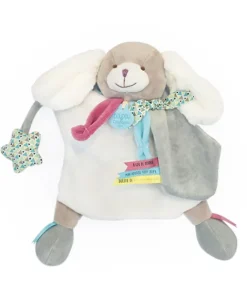 Doudou et Compagnie Marionnette à main Chien Toopi boy gris - 28 cm