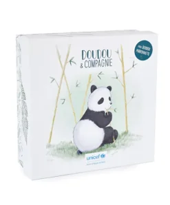 Doudou et Compagnie Marionnette à main peluche Panda - 25cm - Unicef - 0-6 mois