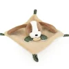 Doudou et Compagnie Mini Doudou chien plat marron et beige - 19 cm