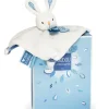 Doudou et Compagnie Mini doudou lapin bleu - 20 cm