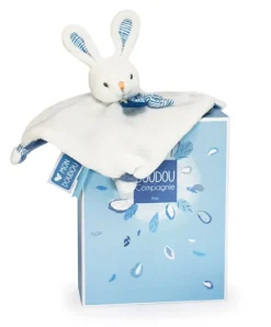 Doudou et Compagnie Mini doudou lapin bleu - 20 cm