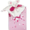Doudou et Compagnie Mini doudou Souris rose - 20 cm
