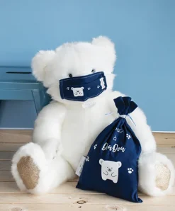 Doudou et Compagnie Ours Collection blanc poudré - 60 cm