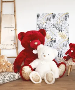 Doudou et Compagnie Ours Collection blanc poudré - 60 cm