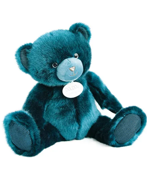 Doudou et Compagnie Ours en peluche bleu paon - Collection - 37 cm