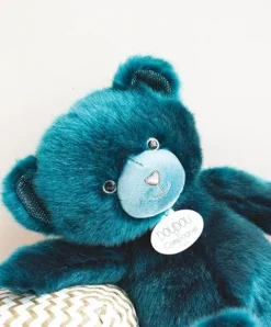 Doudou et Compagnie Ours en peluche bleu paon - Collection - 37 cm
