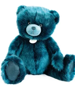 Doudou et Compagnie Ours en peluche bleu paon- Collection - 60 cm