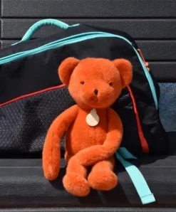 Doudou et Compagnie Ours en peluche Orange Terracotta - Roland Garros- 40 cm - Fabriqué en France