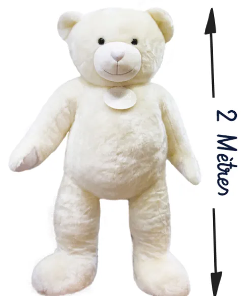 Doudou et Compagnie Ours Geant blanc poudré Collection XXXXL 200 cm