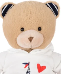 Doudou et Compagnie Ours Peluche Sweat Tour Eiffel 28 cm : Souvenir Paris