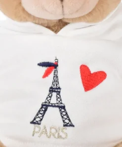 Doudou et Compagnie Ours Peluche Sweat Tour Eiffel 28 cm : Souvenir Paris
