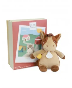 Doudou et Compagnie Peluche cheval - 17 cm - DOUDOU de la ferme avec boite sonore