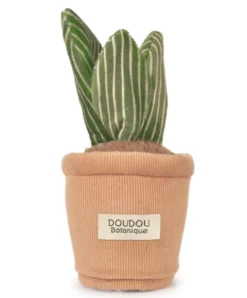 Doudou et Compagnie Peluche fleur - 9 cm - Botanique - Vert rayures jaunes