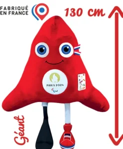 Doudou et Compagnie Peluche géante Mascotte Officielle Jeux Paralympiques Paris 2024 - 130 cm - Fabriquée en France