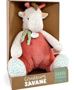 Doudou et Compagnie Peluche girafe beige et orange - 30 cm