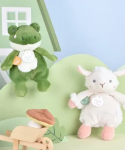 Doudou et Compagnie Peluche grenouille - 17 cm - DOUDOU de la ferme avec boite sonore