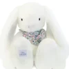 Doudou et Compagnie Peluche lapin Blanc XXL - Lapin Fleurette 50 cm