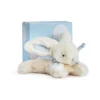 Doudou et Compagnie Peluche Lapin Bonbon Bleu - 16 cm