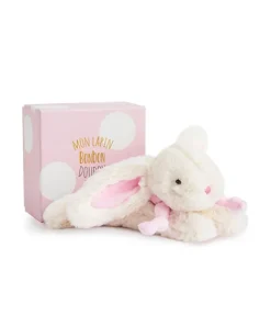 Doudou et Compagnie Peluche Lapin Bonbon Rose - 20 cm