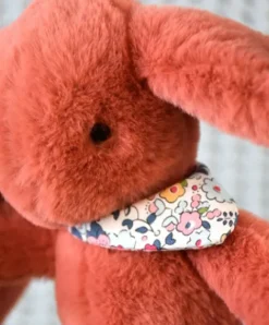 Doudou et Compagnie Peluche lapin orange 25 cm - Lapin Fleurette