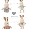 Doudou et Compagnie Peluche lapin pop-up - Vert amande et corail