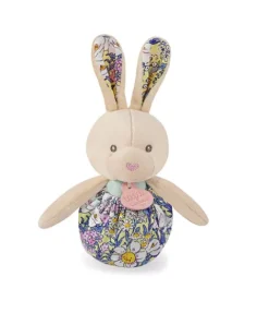 Doudou et Compagnie Peluche lapin pop-up - Vert amande et corail