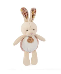 Doudou et Compagnie Peluche lapin pop-up - Vert amande et corail