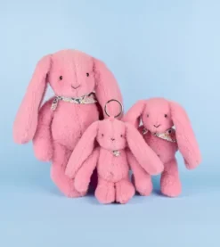 Doudou et Compagnie Peluche lapin Rose 35 cm - Lapin Fleurette
