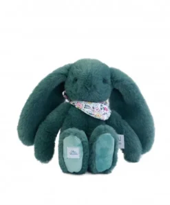 Doudou et Compagnie Peluche lapin vert 25 cm - Lapin Fleurette