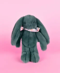 Doudou et Compagnie Peluche lapin vert 25 cm - Lapin Fleurette