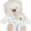 Doudou et Compagnie Peluche lion avec Bébé - 25 cm - Unicef
