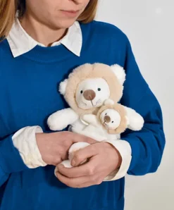 Doudou et Compagnie Peluche lion avec Bébé - 25 cm - Unicef