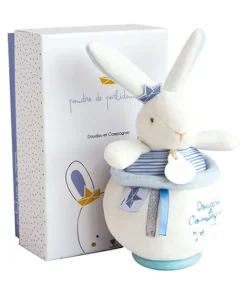 Doudou et Compagnie Peluche musicale lapin matelot bleu - 14 cm