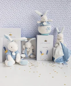 Doudou et Compagnie Peluche musicale lapin matelot bleu - 14 cm