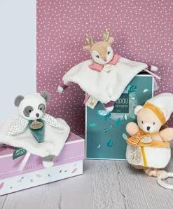 Doudou et Compagnie Peluche musicale ours beige et miel - 20 cm