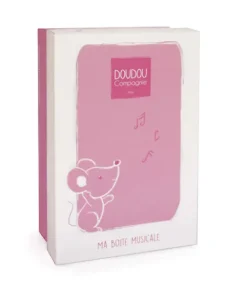 Doudou et Compagnie Peluche musicale Souris rose - 20 cm